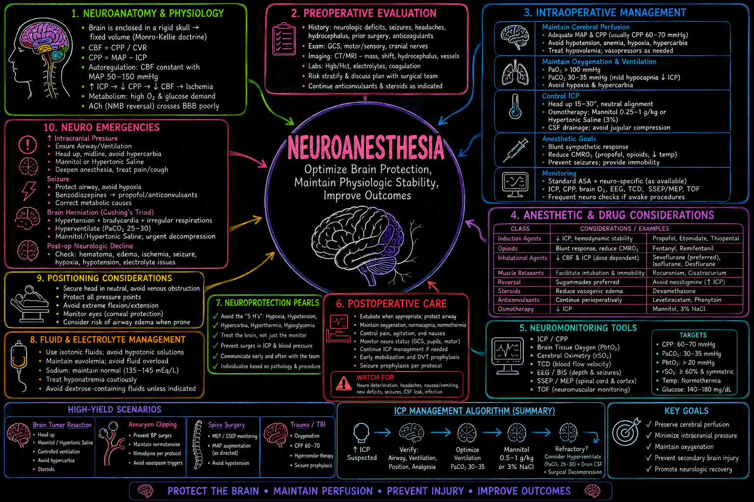 Neuroanesthesia – Anesthesia Mind Map