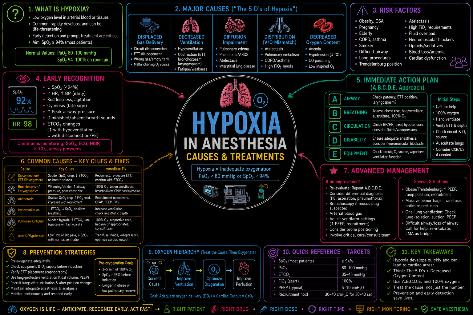 Hypoxia – Anesthesia Mind Map