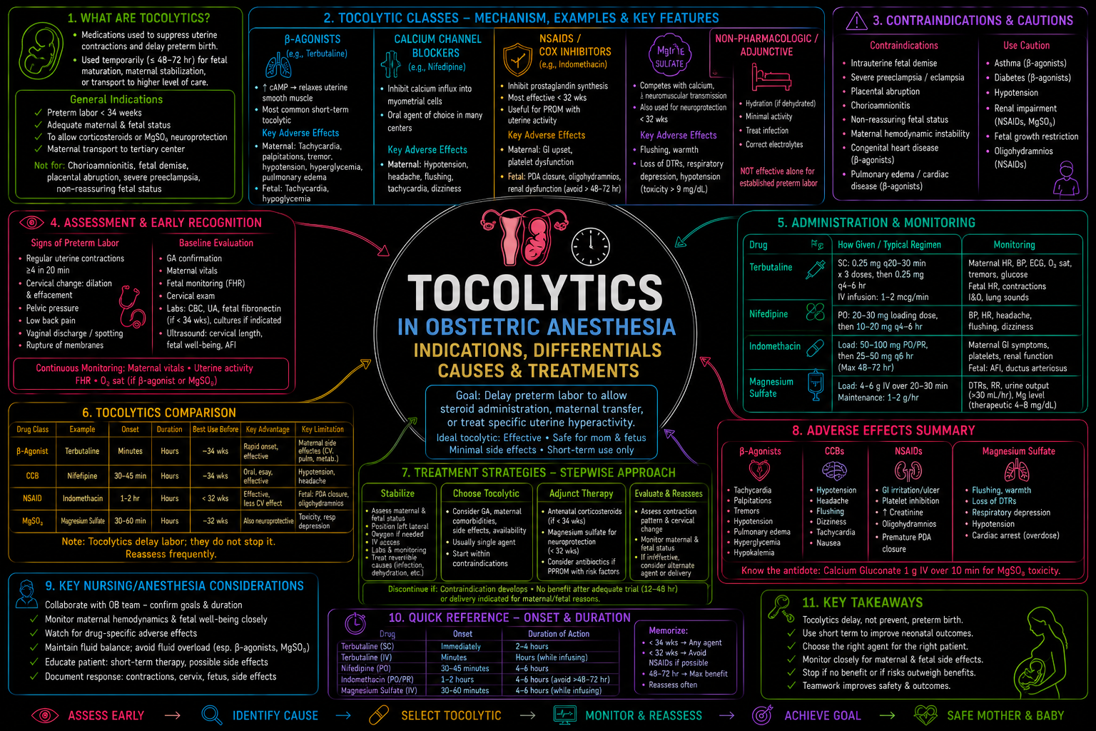 Tocolytics – Anesthesia Mind Map