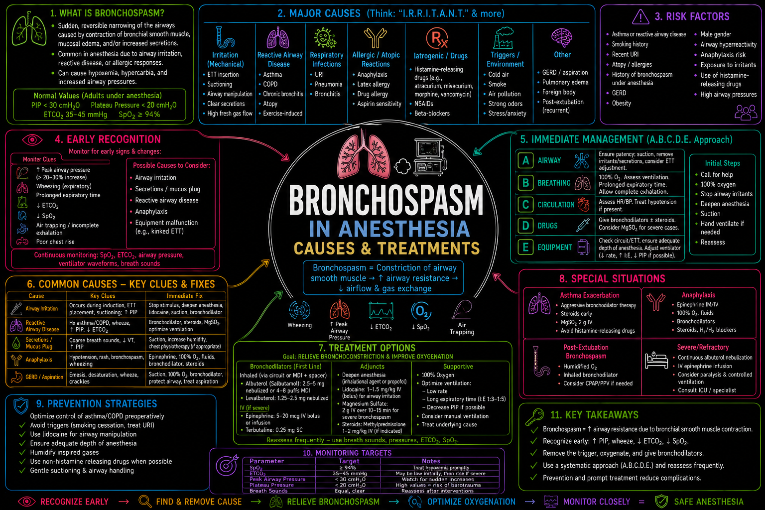 Bronchospasm – Anesthesia Mind Map