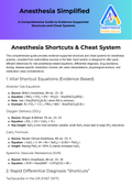 Anesthesia Cram sheet