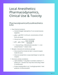 Local Anesthetics: Pharmacodynamics, Clinical Use & Toxicity