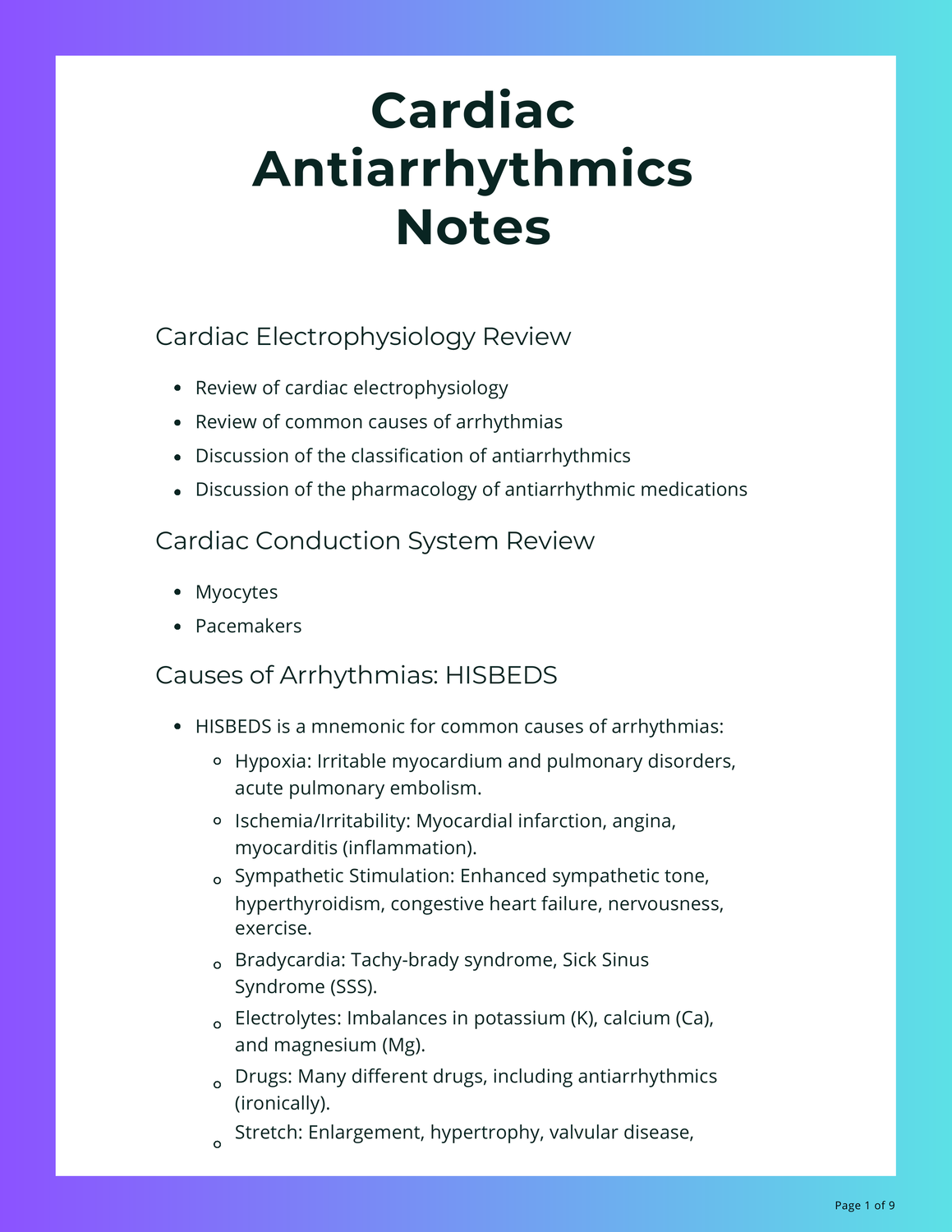 Cardiac Electrophysiology Review
