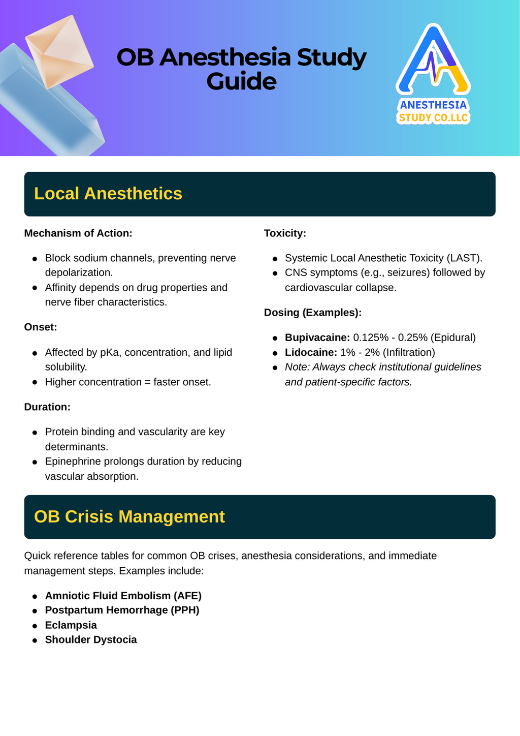 OB Anesthesia Study Guide