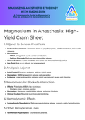 MAXIMIZING ANESTHETIC EFFICIENCY WITH MAGNESIUM