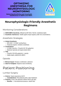 Optimizing Anesthesia for Neurophysiologic Monitoring