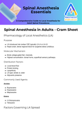 Spinal and Epidural Anesthesia Learning Objectives