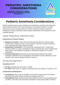 Pediatric Anesthesia Considerations & Airway
