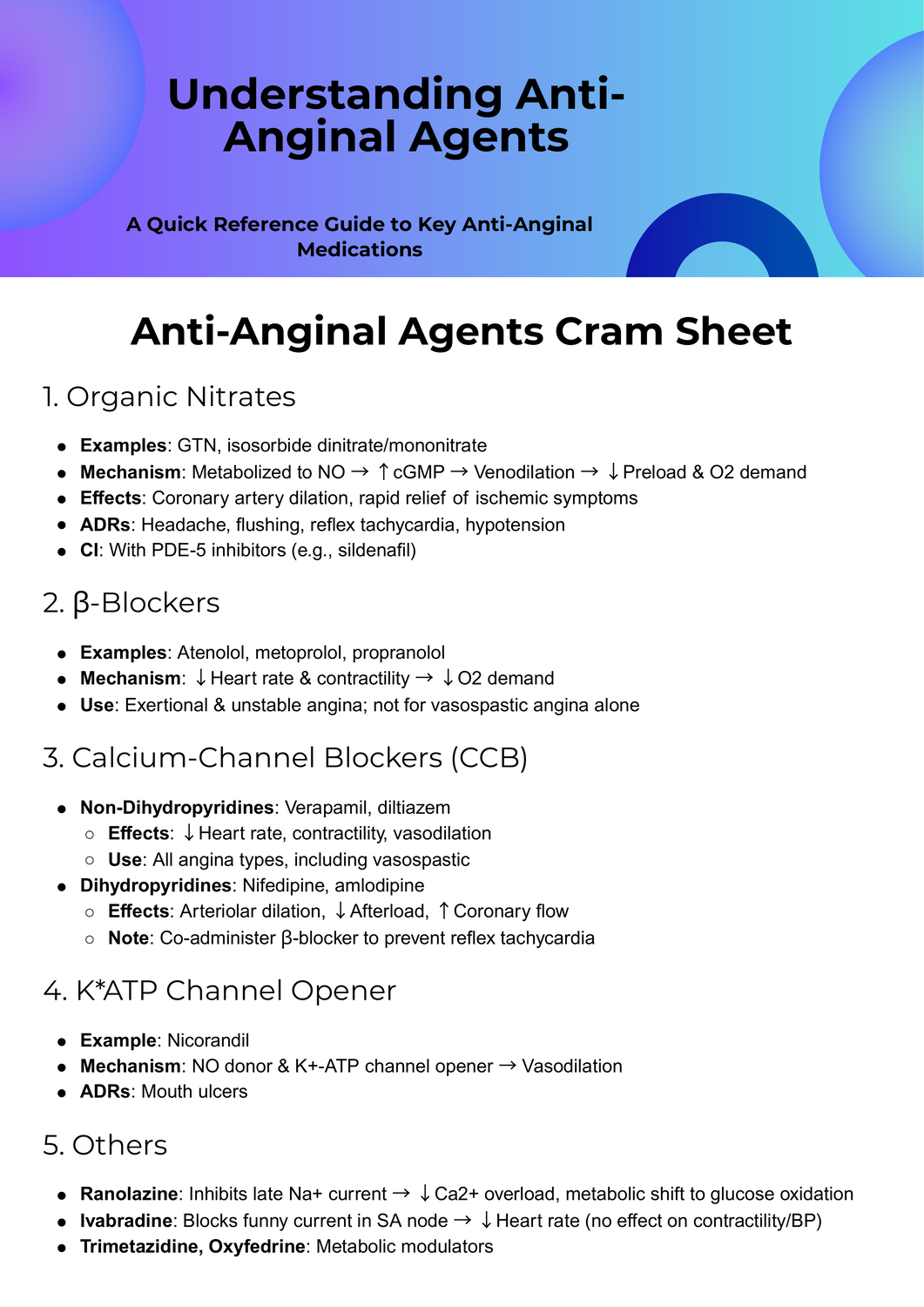Understanding Anti-Anginal Agents