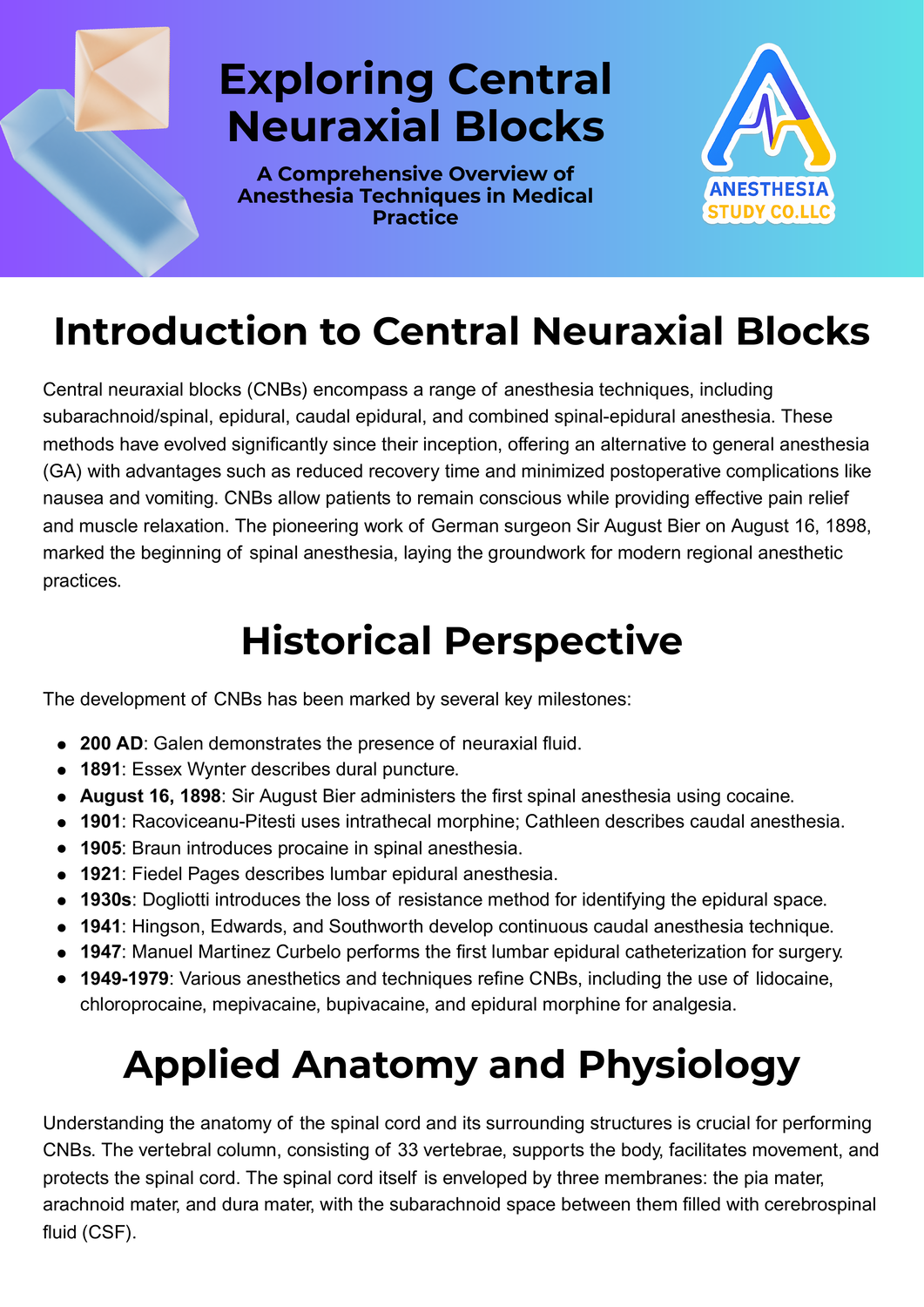Exploring Central Neuraxial Blocks