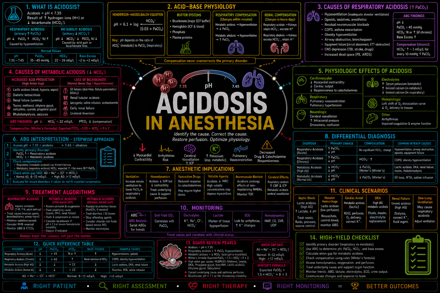 Acidosis – Anesthesia Mind Map
