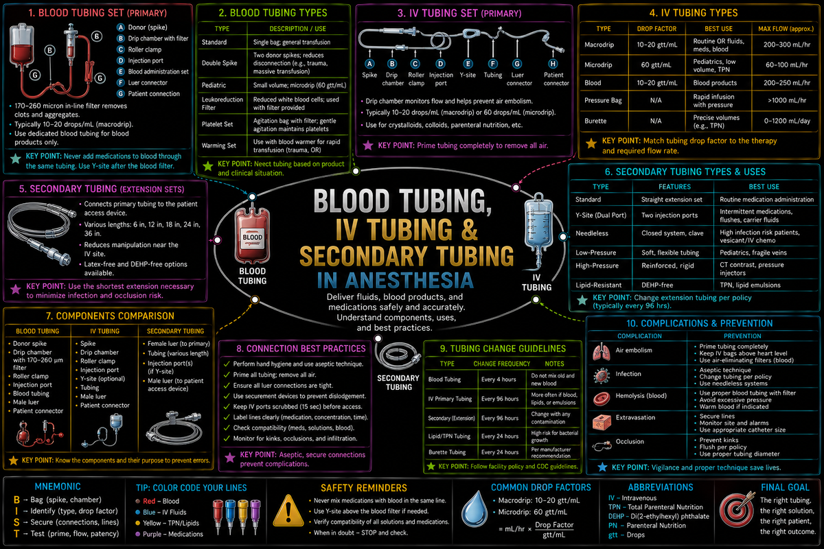 Blood Tubing & Transfusion – Anesthesia Mind Map