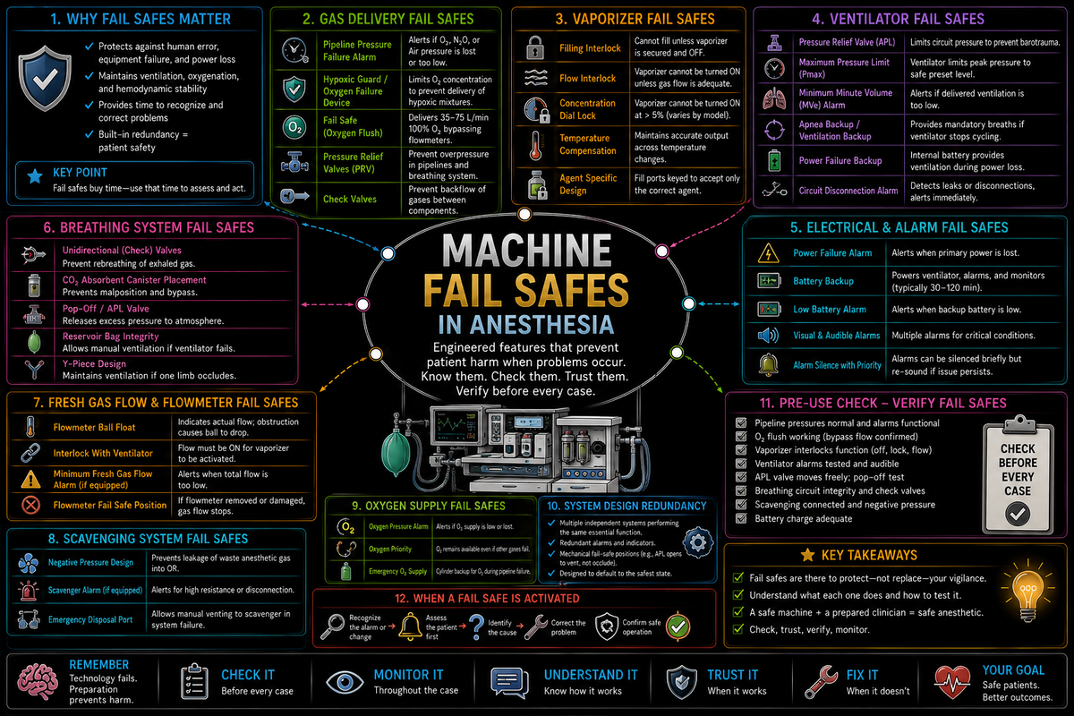 Fail-safe valve – anesthesia mind map