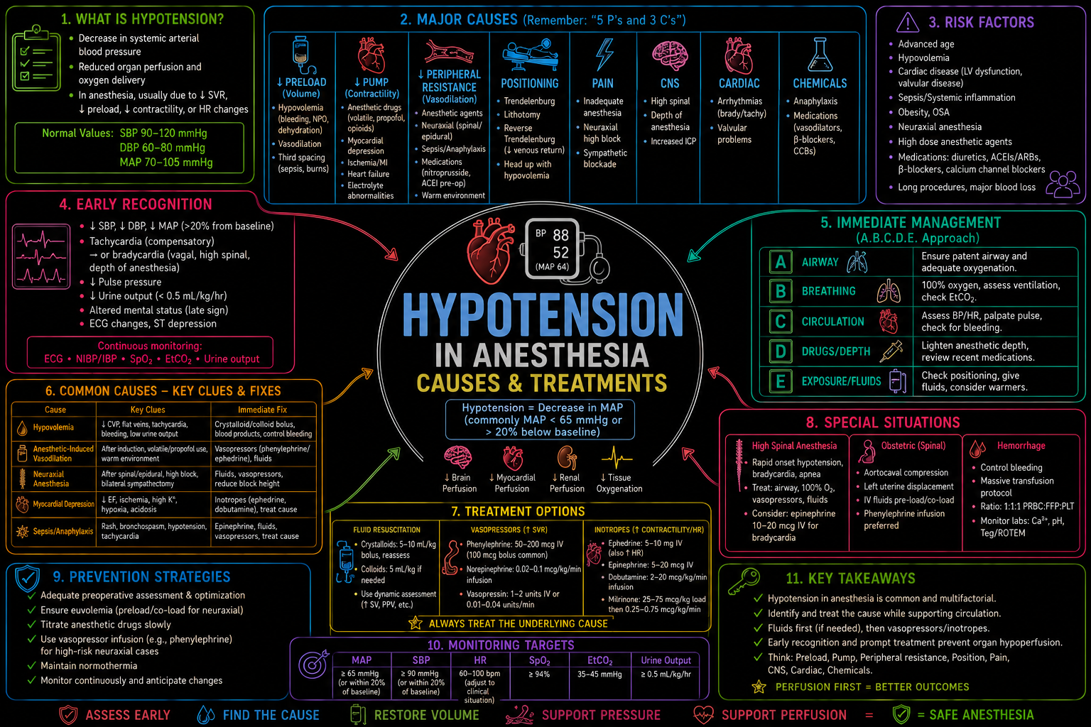 Hypotension – Anesthesia Mind Map