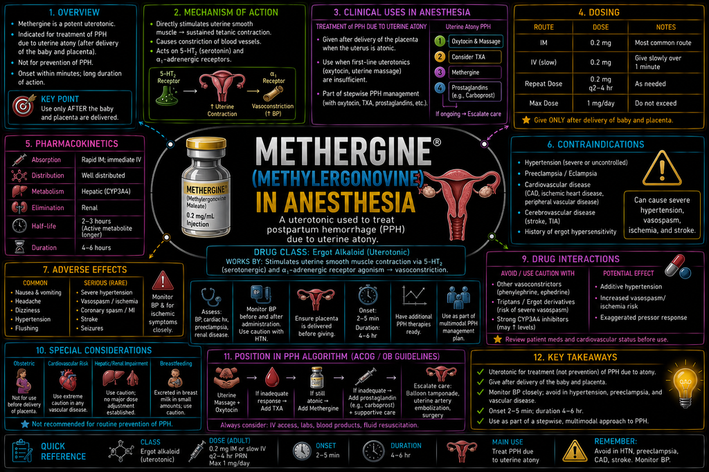Methergine – Anesthesia Mind Map