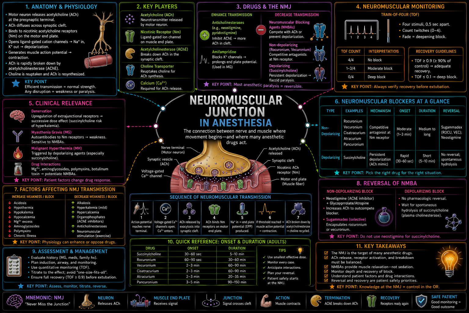 Neuromuscular Junction – Anesthesia Mind Map