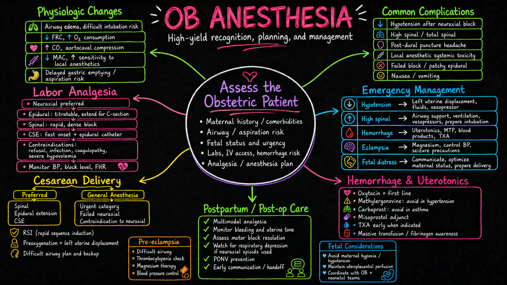 Obstetric (OB) Anesthesia – Anesthesia Mind Map