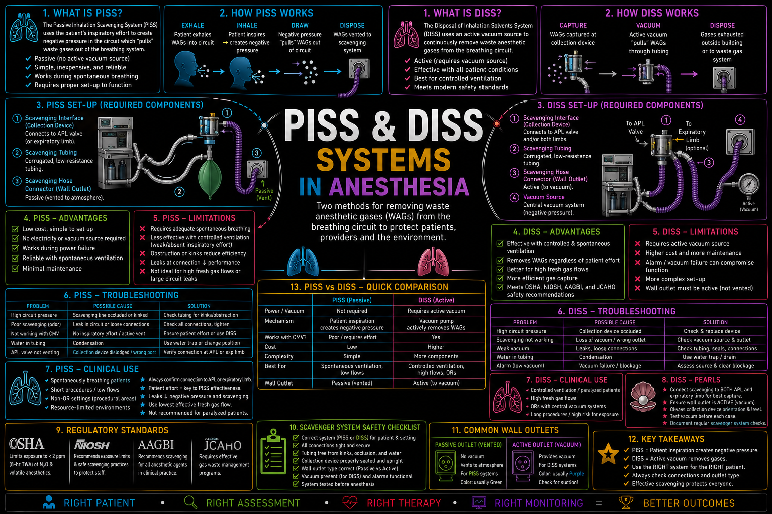 PISS &amp; DISS Systems – Anesthesia Mind Map