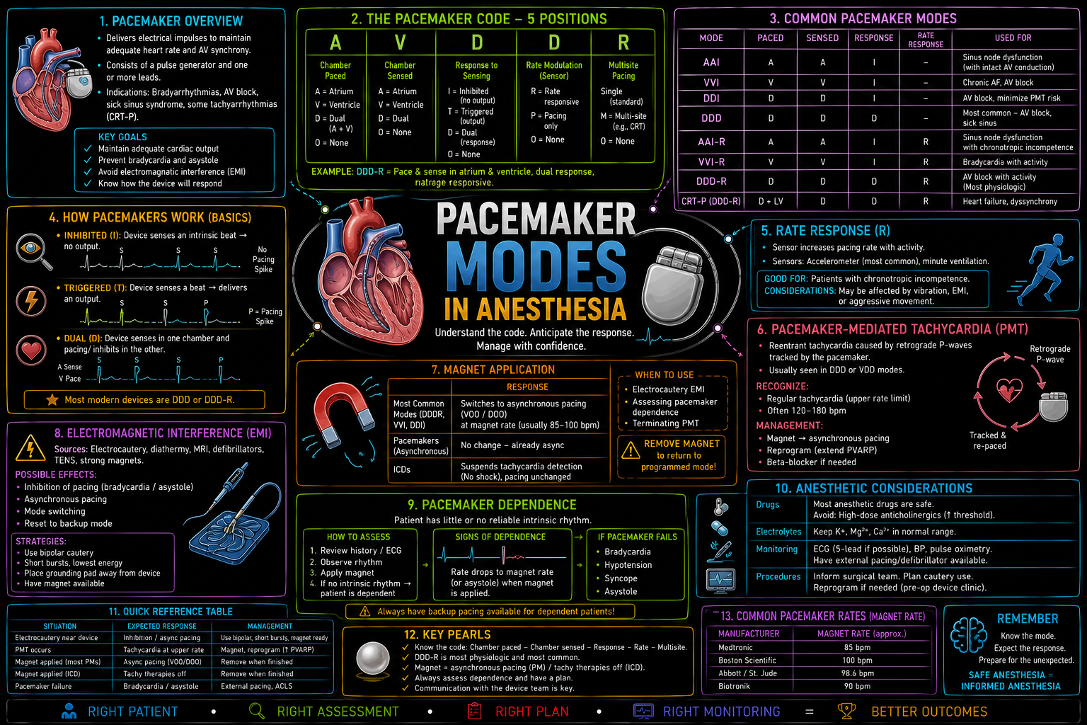 Pacemaker Modes – Anesthesia Mind Map