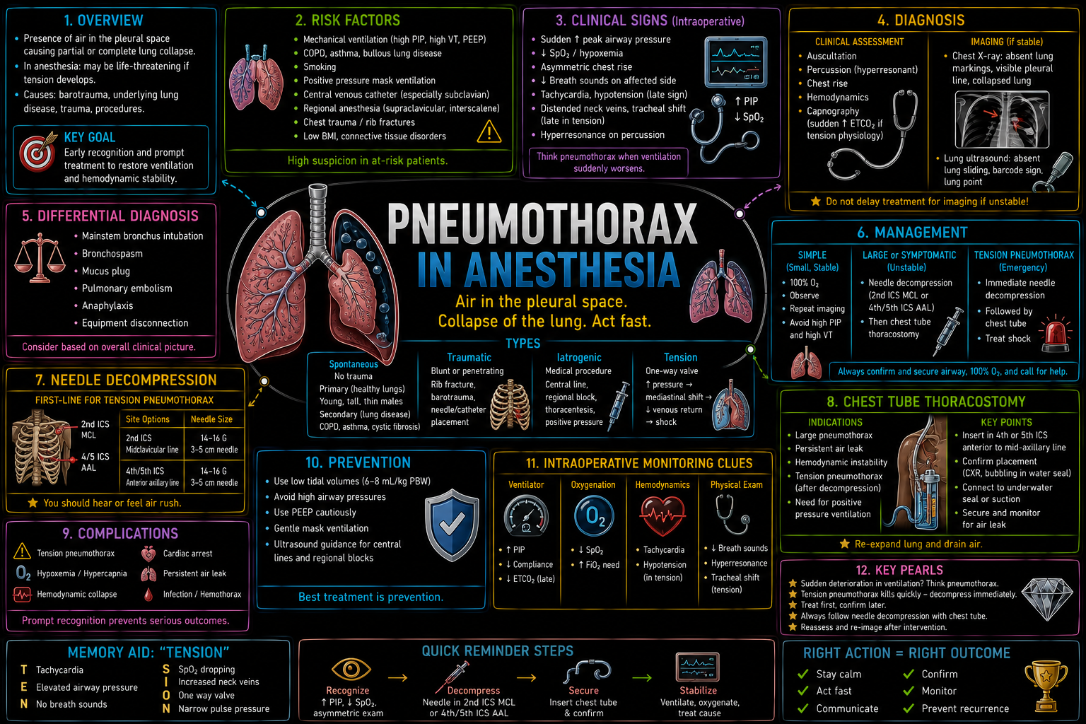 Pneumothorax – Anesthesia Mind Map