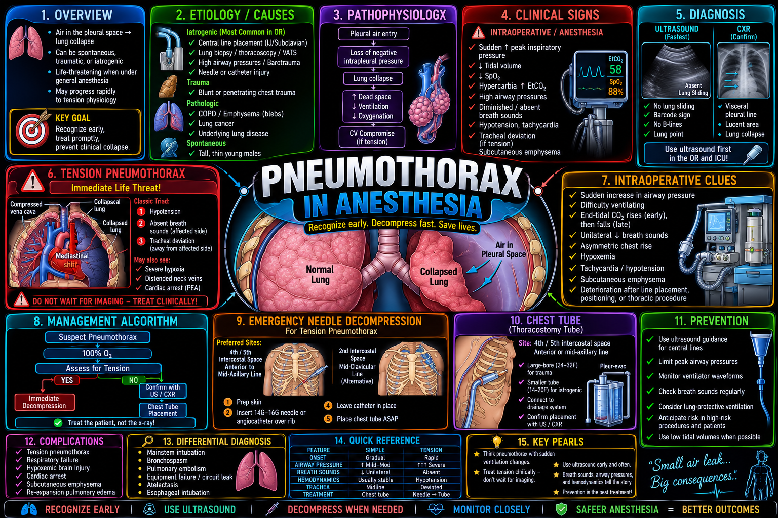 Pneumothorax in Anesthesia – Anesthesia Mind Map