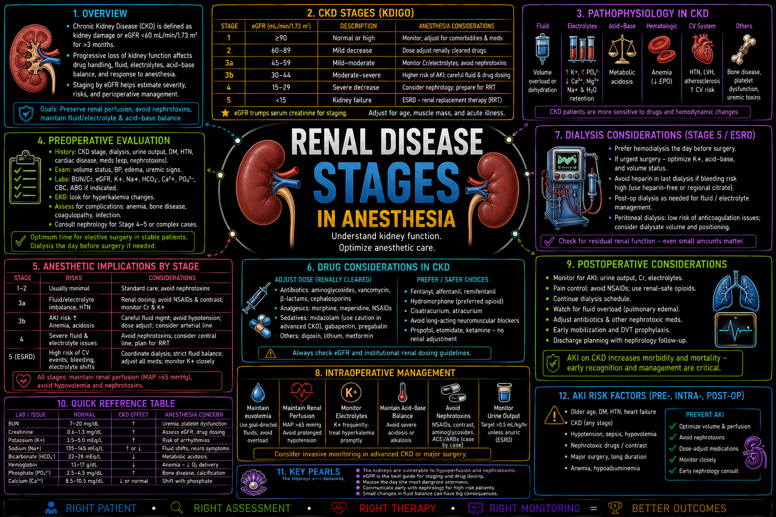 Renal Disease Staging – Anesthesia Mind Map