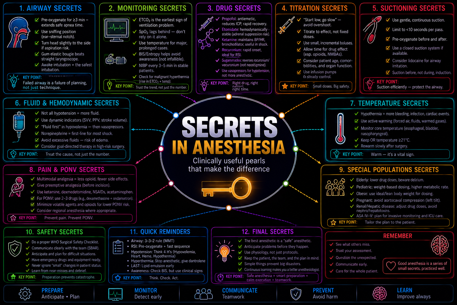 Secrets and Keys – Anesthesia Mind Map