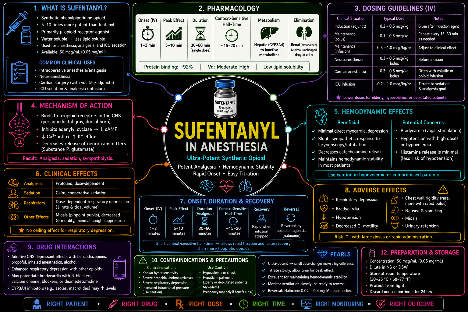 Sufentanil – Anesthesia Mind Map