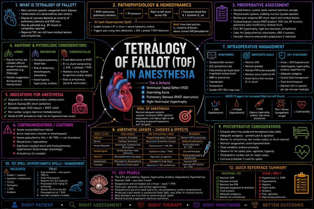Tetralogy of Fallot – Anesthesia Mind Map