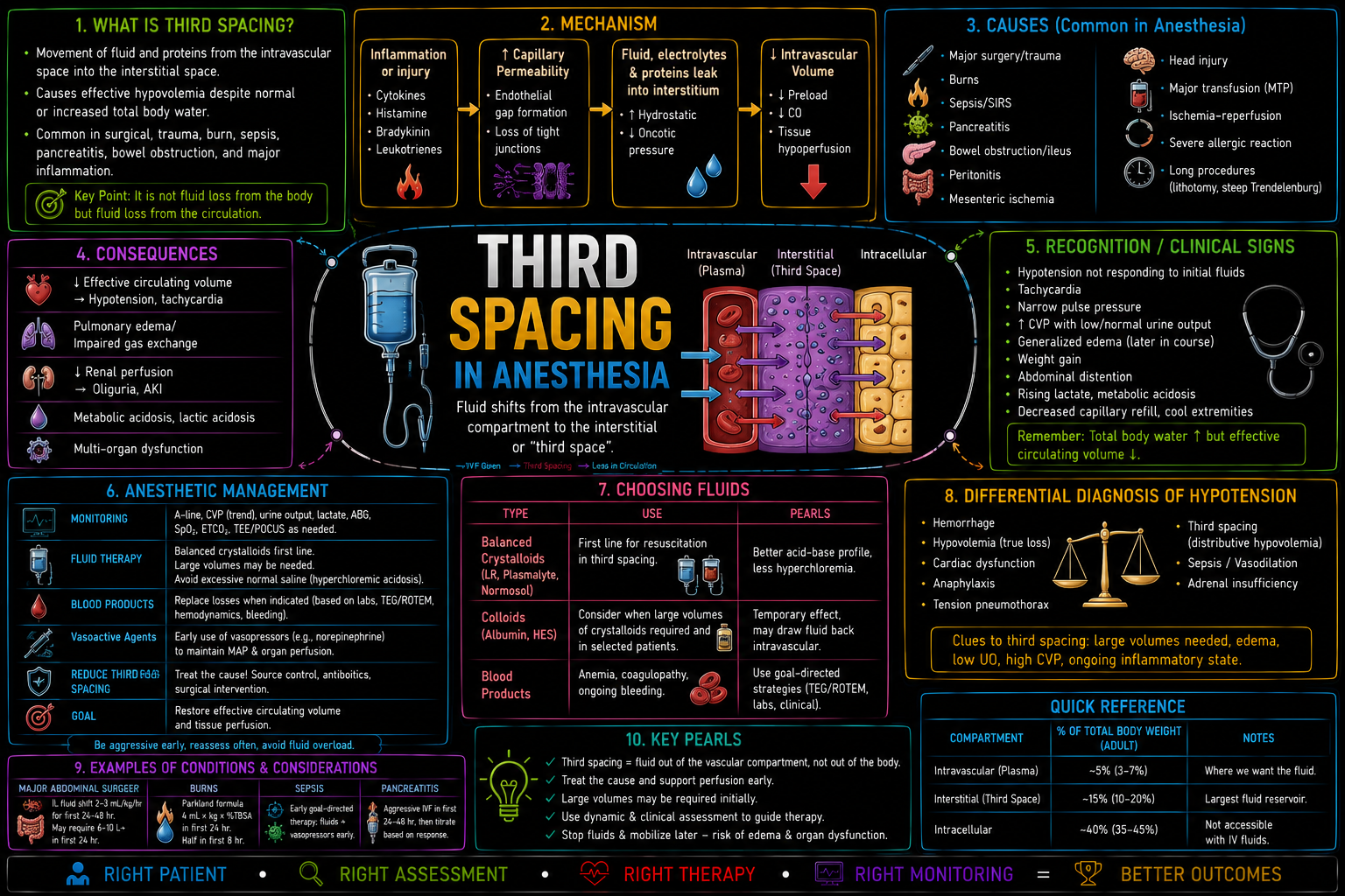 Third Spacing – Anesthesia Mind Map